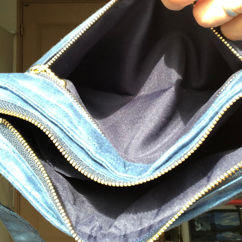 ハワイアンキルト ショルダーバックタイプB 白ネイビー ショルダー