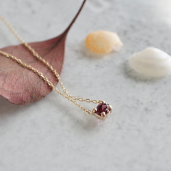 [January] Garnet oval necklace [P109K10(RG)] 2枚目の画像