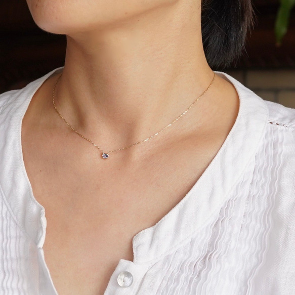 [January] Garnet oval necklace [P109K10(RG)] 3枚目の画像