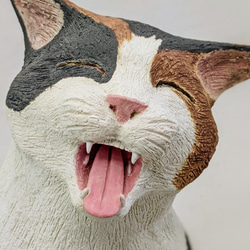 「たい焼き猫」お花見おやつタイム　陶製オブジェ（大） 6枚目の画像