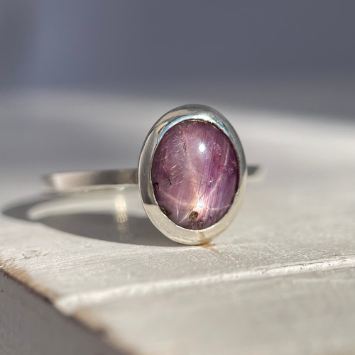 スターサファイアリング サイズ12号 シルバー950 〈送料無料〉SR-096