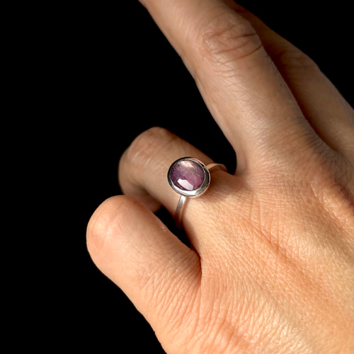 スターサファイアリング サイズ12号 シルバー950 〈送料無料〉SR-096