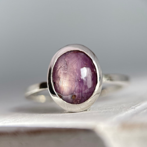 スターサファイアリング サイズ12号 シルバー950 〈送料無料〉SR-096