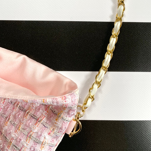 新品 ツイードポーチ ショルダー ノベルティ ピンク 新品 ツイードポーチ ショルダー ノベルティ ピンク パレットリリー