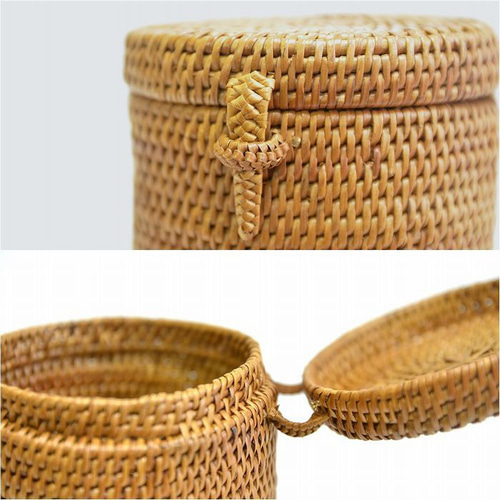 アタ 籐 手編み 天然 ナチュラル かご バスケット キッチン 綿棒入れ