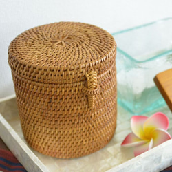 アタ 籐 手編み 天然 ナチュラル かご バスケット キッチン 綿棒入れ