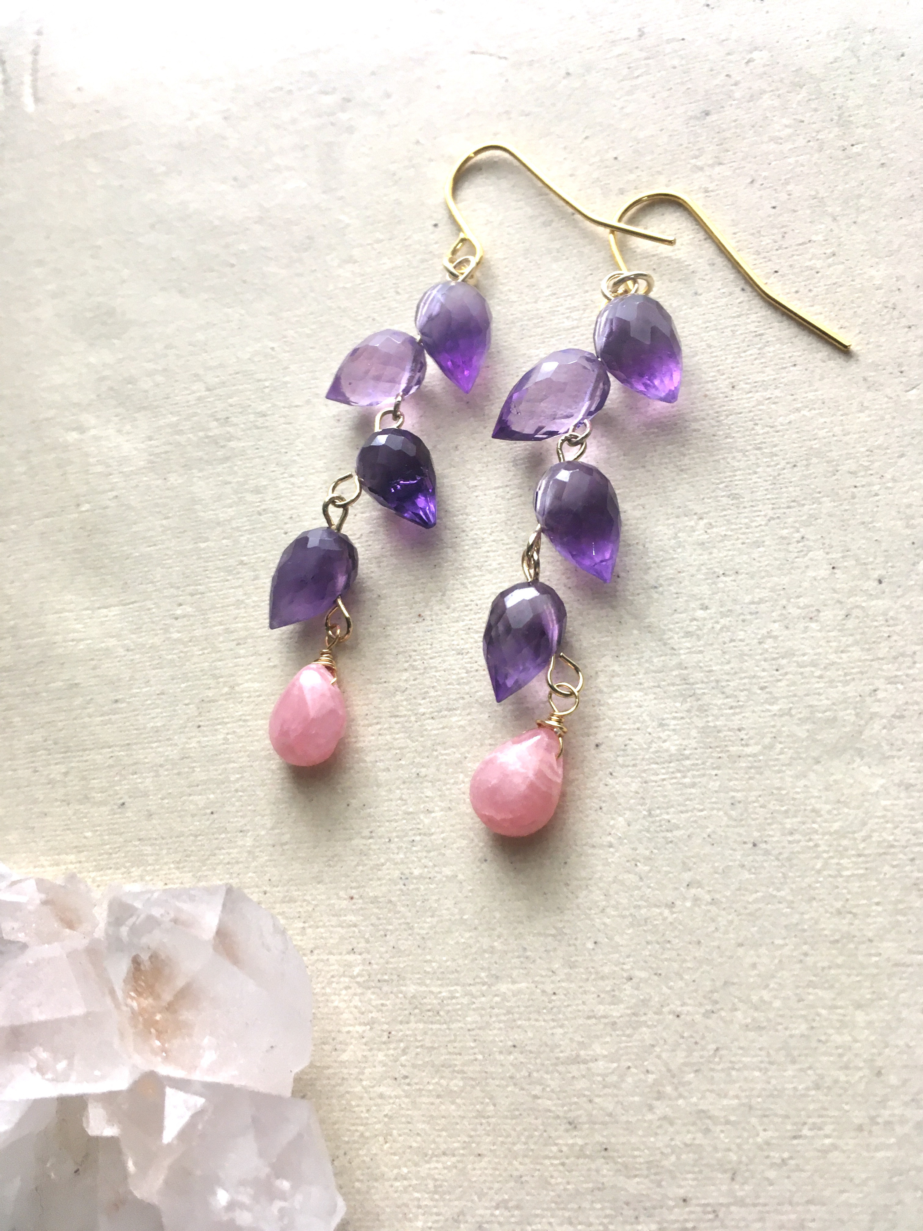 美品！ローズドフランス　アメジストピアス ローズ・ド・フランス ヌード ピアス クラシック