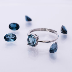 ロンドンブルートパーズ指輪、リング：青色、紺色の美しい天然石：シンプル、シルバー：Creema限定【送料無料】 3枚目の画像