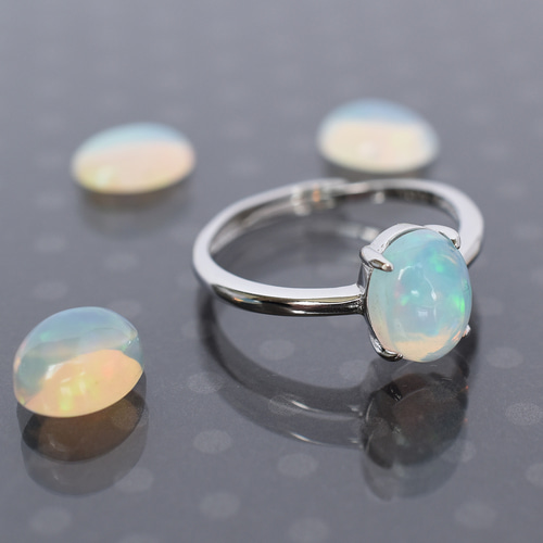 美品】insula/ウォーターオパールリング 指輪 天然石