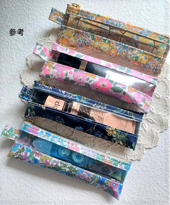 小鉛筆盒眼鏡盒透明袋 Annabella Liberty 層壓板♡各種花朵設計 第7張的照片
