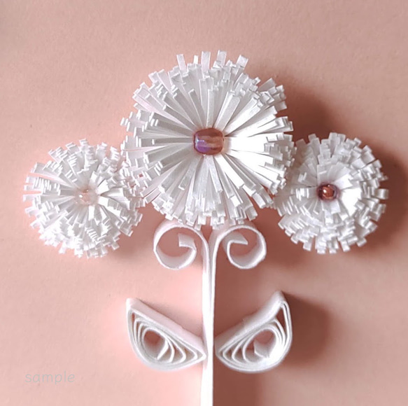 『Les Fleurs Blanches 〜rose clair〜』Paper Quilling 5枚目の画像