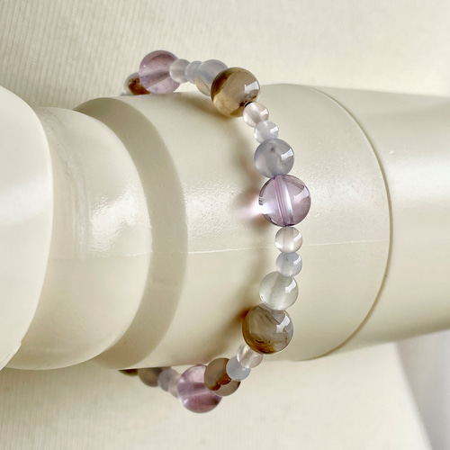 母岩付きブルーカルセドニー＋ピンクアメシスト＋ブルーレースの