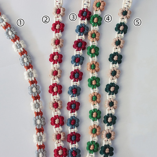 42色以上 デイジー/花手編み スマホショルダー☆手に持てる長い