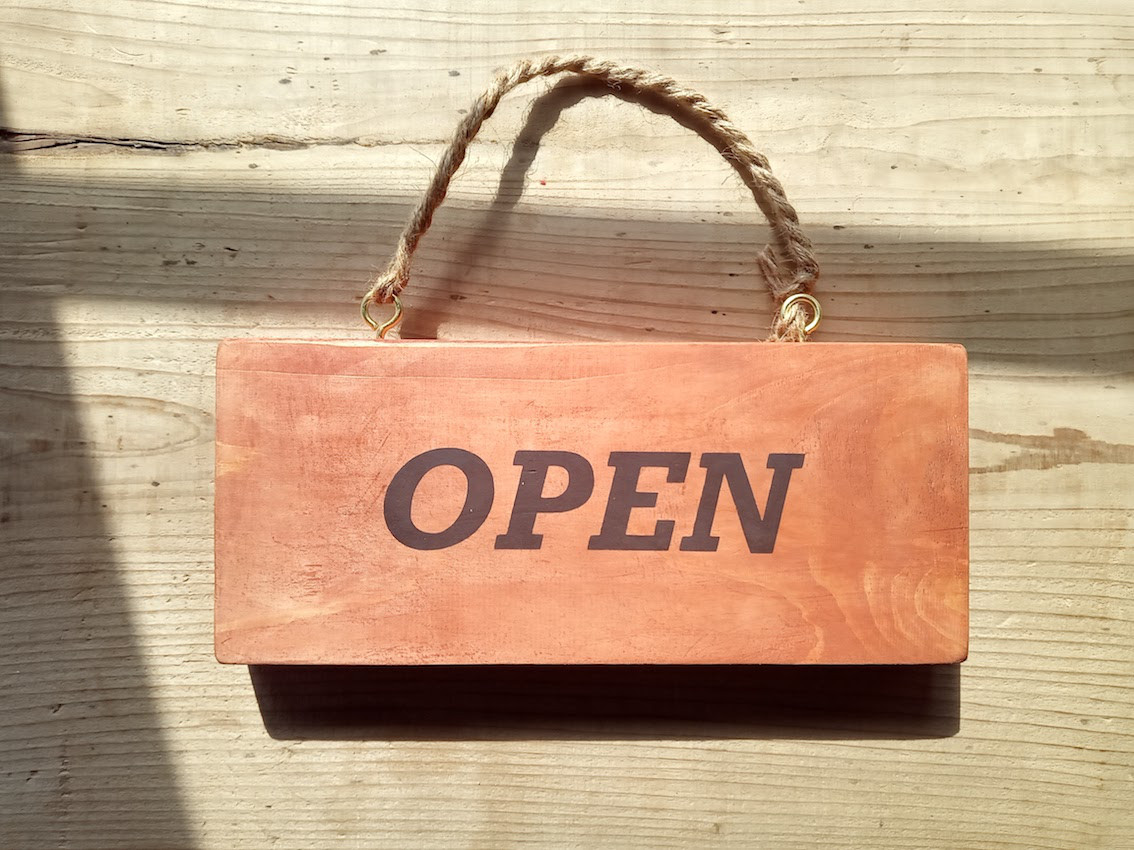 クラシック木製看板 OPEN CLOSED 吊り下げ  / 自然塗装