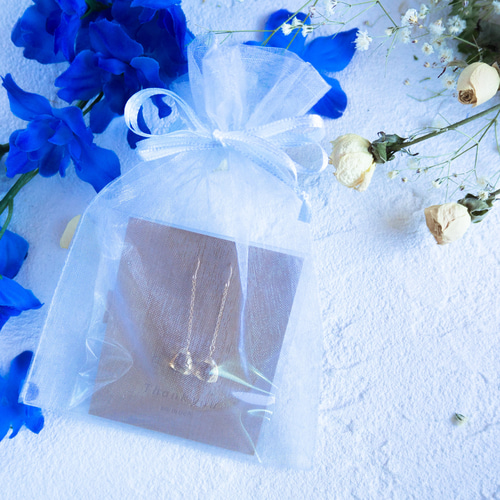 ☆3月誕生石☆宝石質極上アイオライト ラフカット 薫色のピアス