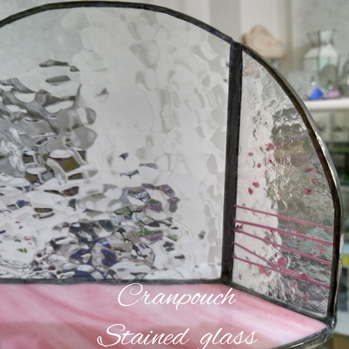 屏風・ぼんぼり・お花付き 立雛【ステンドグラス】ガラス ひな祭り