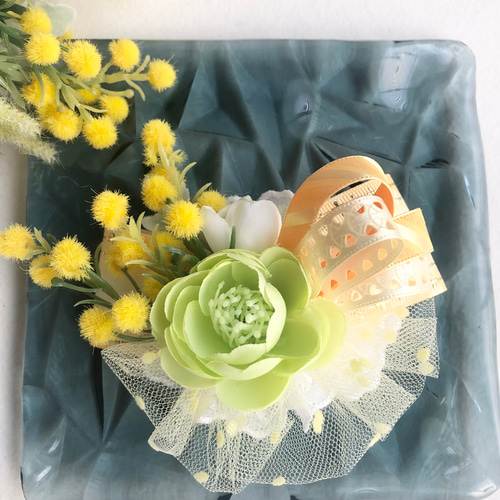 撮影用　ペットチョーカー　ミモザ　ヘッドドレス　ミモザチョーカー 犬お花チョーカー≪ミモザのチョーカー≫ 写真撮影 トリミング