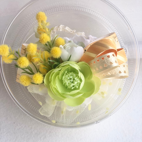 撮影用　ペットチョーカー　ミモザ　ヘッドドレス　ミモザチョーカー 犬お花チョーカー≪ミモザのチョーカー≫ 写真撮影 トリミング