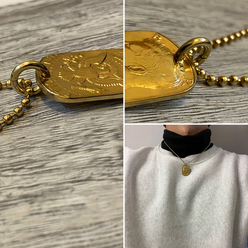 USAケネディハーフダラー銀貨 ドッグタグネックレス ネックレス