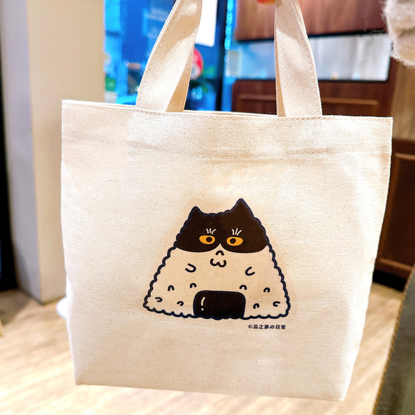 御飯糰の日常 賓士貓帆布袋 (午餐袋) 手工印製 第3張的照片
