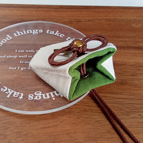 和柄巾着袋お守り(パワーストーン入り) チャーム 小さいサイズのお守り