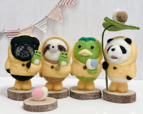 海外作家様作 アートドール ブルーのパンダ 海外作家様作 アートドール