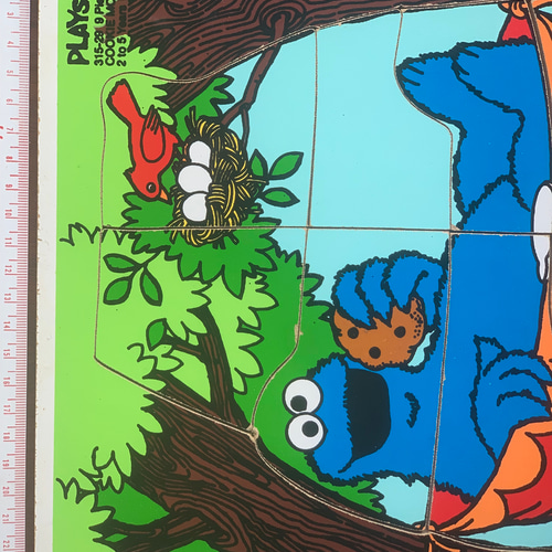 アメリカンビンテージ セサミストリート木製パズル1970年代【クッキー