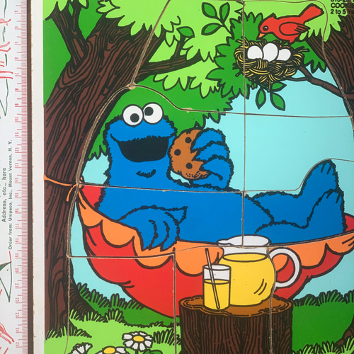 アメリカンビンテージ セサミストリート木製パズル1970年代【クッキー