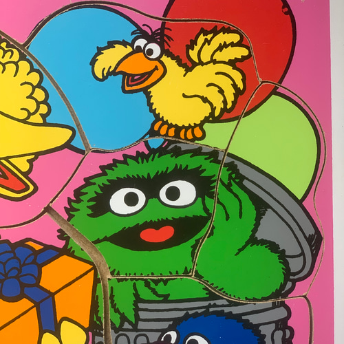 セサミストリート パズル レア★レトロ アメリカンビンテージ セサミストリート木製パズル1970年代