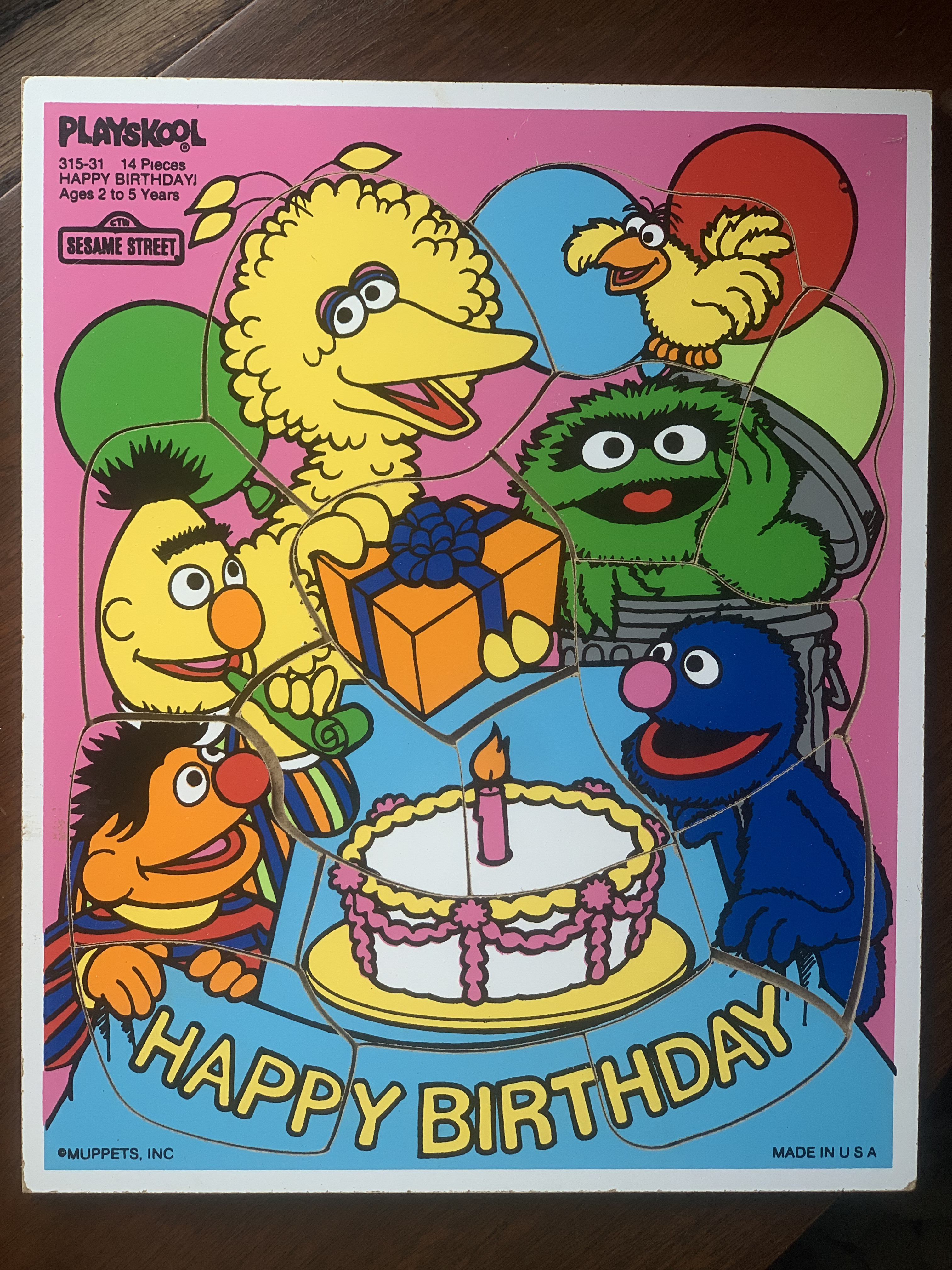セサミストリート パズル レア★レトロ アメリカンビンテージ セサミストリート木製パズル1970年代