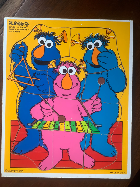 アメリカンビンテージ セサミストリート木製パズル1970年代