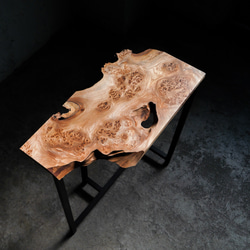 葡萄杢のニレ ディスプレイ用テーブル　コンソールテーブル 3枚目の画像