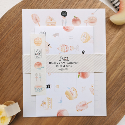 桃のパティスリー レターセット レターセット chiyo.ten チヨ 通販