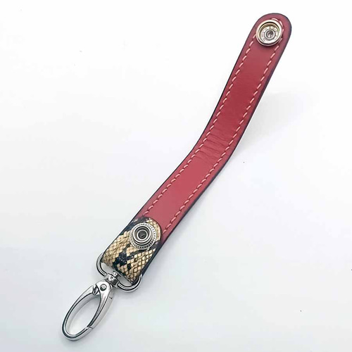 パイソンベルト ループ キーホルダー 蛇革 キーリング