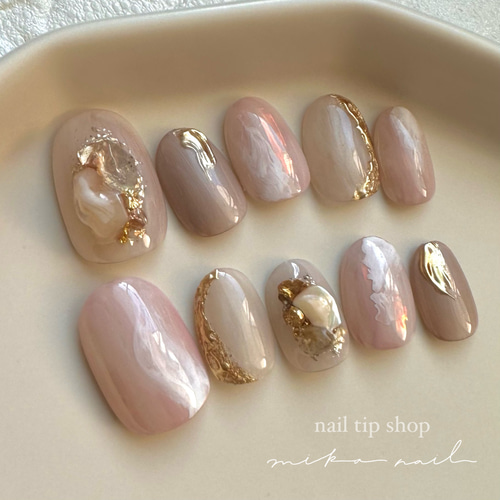 オーダー専】 冬 ツイード 量産型 千鳥柄 シルバー クリスマス ネイル