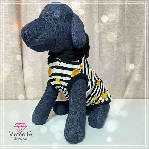 イタグレ用犬服】ボーダーレモンが可愛すぎる♡レモンタンクトップ