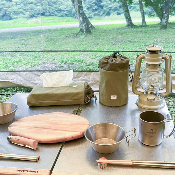 帆布のボックスティッシュカバー【抹茶】/ボックスティッシュケース 11枚目の画像