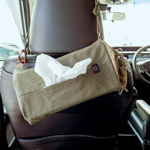 帆布のボックスティッシュカバー【抹茶】/ボックスティッシュケース