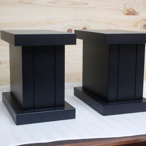 AIRPULSE A80用　木製スピーカースタンド 2個セット デスクトップスピーカースタンド マットブラック 2台1組 完成在庫品