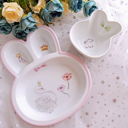 うさぎ 雛 雛人形 桃の節句 お花柄 ひなまつり ポーセラーツ