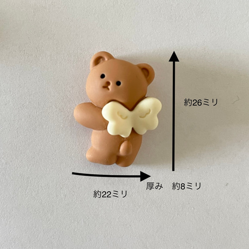 ʕ·ᴥ·ʔ可愛い 天使くまちゃんデコパーツ＊5個 ʚɞ デコパーツ チビくま