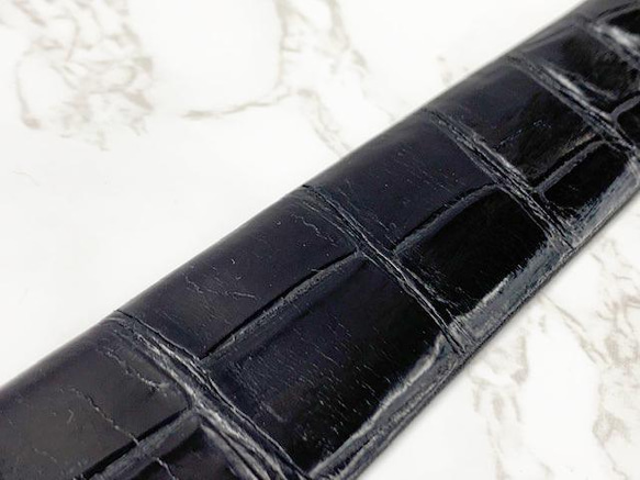 日本製　クロコダイル　マット仕上げ　３５㎜巾　上質　ベルト　エキゾチックレザー 5枚目の画像