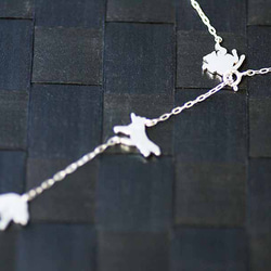 ΛΛ 4 consecutive cat Nyanparari pendant [Free shipping] 銀色吊墜，長度可 第3張的照片