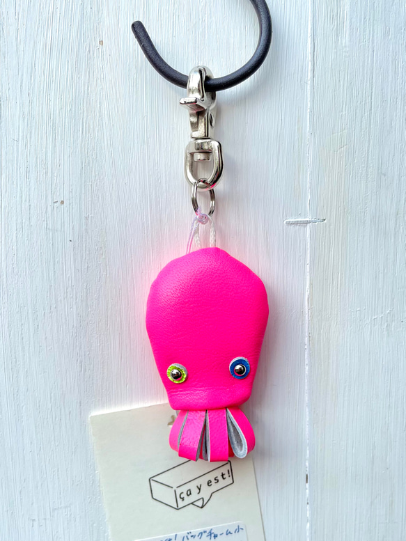 ちぃたこさんバッグチャーム（ネオンピンク） キーリング ca-y-est