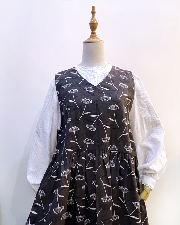 【森織海】日本印花棉日系V領背心洋裝四季款 第5張的照片