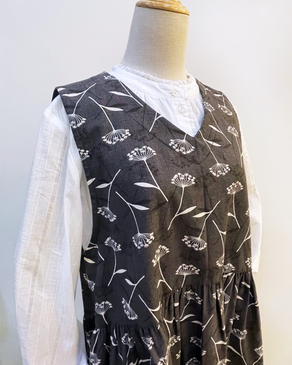 【森織海】日本印花棉日系V領背心洋裝四季款 第6張的照片