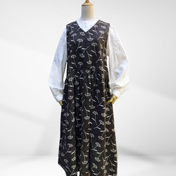 【森織海】日本印花棉日系V領背心洋裝四季款 第3張的照片
