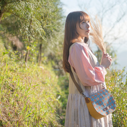 【森織海】日系森林女孩V領排釦棉麻背心洋裝 第3張的照片