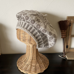 【wakameさまオーダー品】マーガレットのベレー帽マロンブラン 5枚目の画像