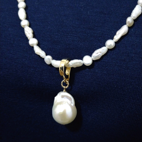 14kgfオイスターバロックパールネックレス セール中 14KGF オイスター